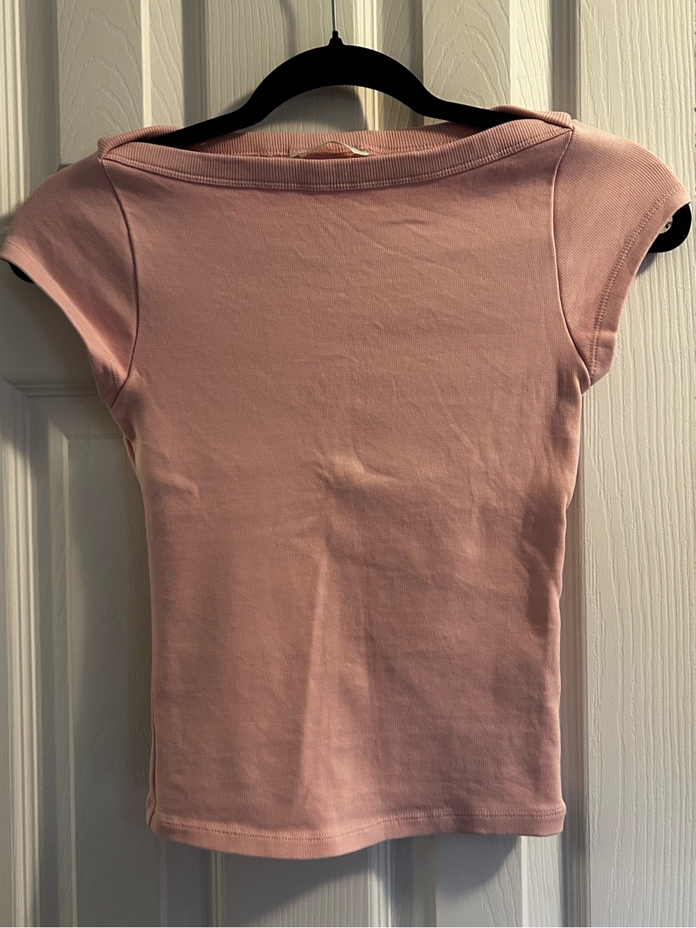 Zara Pink Cap Sleeve boatneck top